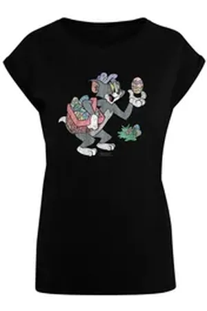 Absolute Cult T-Shirt Damen Ladies Tom and Jerry - Tom Egg Hunt T-Shirt (1-tlg) schwarz L