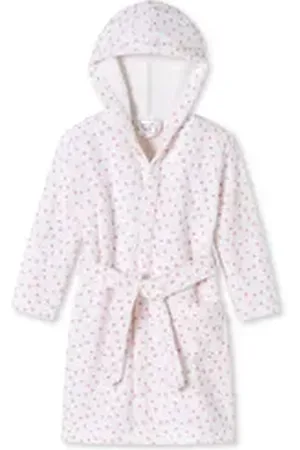 Schiesser Bademantel Kids Girls, Baumwolle, Bademantel - Baumwolle - Mit großer Kapuze weiß 116