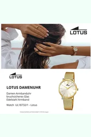 Lotus Quarzuhr Damenuhr Minimalist Armbanduhr, (Analoguhr) goldfarben