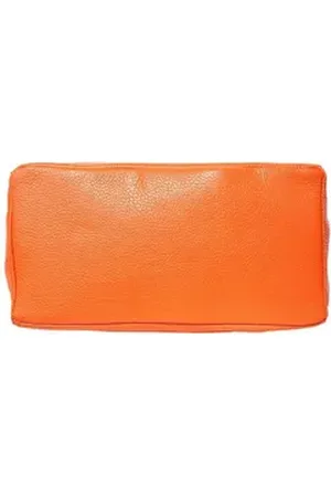 Florence Schultertasche ital. Echtleder Shopper orange (Shopper), Damen Leder Shopper, Schultertasche, orange ca. 30cm orange
