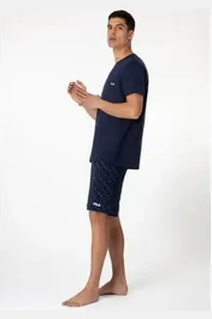Fila Pyjama (Set, 2 tlg) mit einzigartigem Punktedruck blau XL
