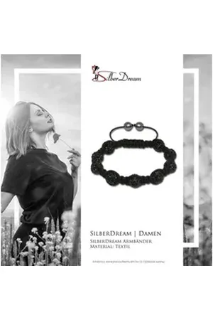 SilberDream Armband Shamballa Armband schwarz (Armband), Damen Armband (Shamballa Kugeln) ca. 18cm, ca. 23cm, Farbe: schwarz schwarz