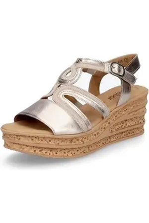 Gabor Damen Keilsandalette beige metallic Sandale beige 38 EU