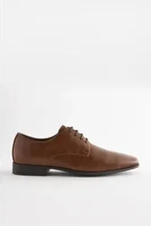 Next Schmale Derby-Schuhe mit eckiger Zehenpartie Schnürschuh (1-tlg) braun 48 EU