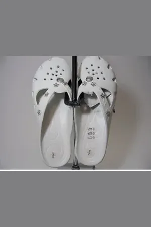 Fashy Da.Clogs weiß mit Zirkonia Badepantolette 36