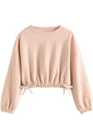Next Langarmshirt Strukturiertes Langarmshirt mit Rüschensaum (1-tlg) rosa 134 (9 J.)