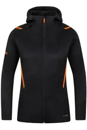Jako Sweatjacke Damen Freizeitjacke Challenge mit Kapuze 9821 orange|schwarz 36