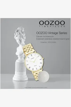 Oozoo Quarzuhr Unisex Armbanduhr Vintage, (Analoguhr) goldfarben