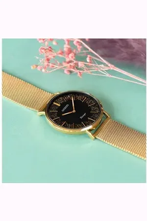 Oozoo Quarzuhr Damen Armbanduhr goldfarben Analog, (Analoguhr), Damenuhr rund, groß (ca. 40mm) Edelstahlarmband, Elegant-Style goldfarben