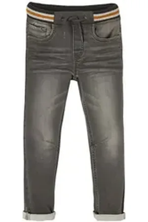 Vertbaudet 7/8-Caprijeans Jungen Sweathose, Denim-Optik grau 116