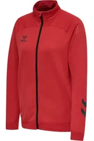 Hummel Trainingsjacke Damen Trainingsjacke Lead Poly Zip Jacket 211854 rot XS