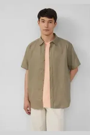 QS by s.Oliver Kurzarmhemd Regular Fit: Leichtes Kurzarmhemd aus 100% Leinen XXL