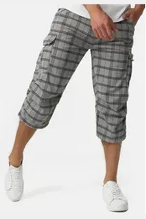 INDICODE Cargoshorts Nicolas Check aus einer robusten Materialmischung gelb 3XL