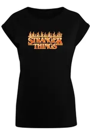 Absolute Cult T-Shirt Damen Ladies Stranger Things - Fire Logo T-Shirt (1-tlg) schwarz L