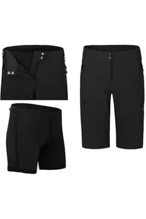 Bergson Fahrradhose VINA Bermuda Damen Radshorts (mit gepolsterter Innenhose), robust, elastisch, Norm schwarz 48