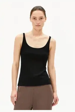 Armedangels Shirttop MAHELITAA Damen Top aus Bio-Baumwolle Fitted (1-tlg., Fitted) empty schwarz S/36