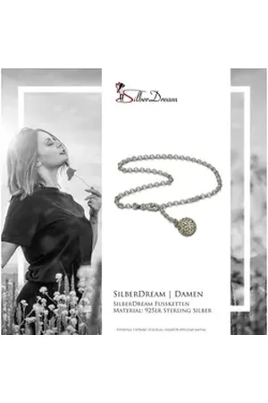 SilberDream Fußkette mit Anhänger Fußkette silber gold für Damen, Damen Fußketten (Kugel) aus 925 Sterling Silber, Farbe: silber, gold goldfarben|silberfarben