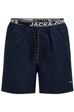 JACK & JONES Badeshorts JPSTMAUI JJSWIM DB WB AKM SN mit angenähtem Logo-Bund L