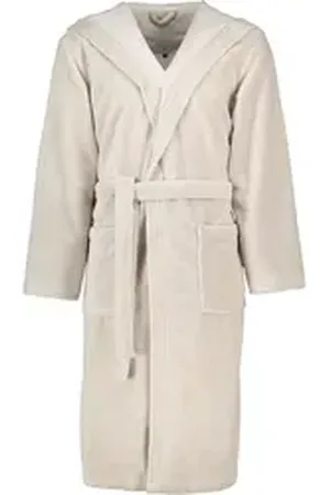 Vossen Unisex-Bademantel Lynn Kapuze Microfaser-Velours, Kapuze, 50% Baumwolle, 50% Polyester grau L