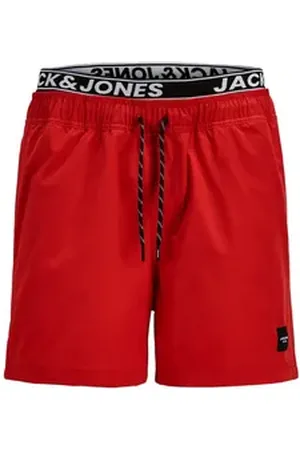JACK & JONES Badeshorts JPSTMAUI JJSWIM DB WB AKM SN mit angenähtem Logo-Bund rot M