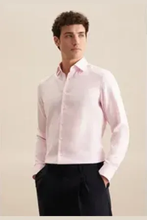 Seidensticker Businesshemd Slim Kentkragen Struktur rosa XL (44)