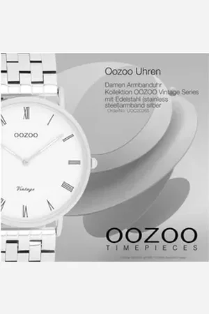 Oozoo Quarzuhr Unisex Armbanduhr Vintage, (Analoguhr) silberfarben