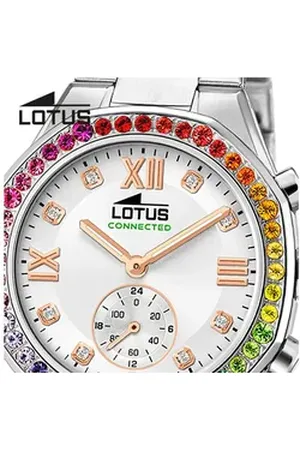Lotus Chronograph Damenuhr Edelstahl silber , (Chronograph), Damen Armbanduhr rund, mittel (ca. 38mm), Edelstahl silberfarben
