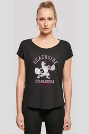F4NT4STIC T-Shirt Scooby Doo Beachside Gym Lifting Bodybuilding Damen,Premium Merch,Lang,Longshirt,Bedruckt schwarz L