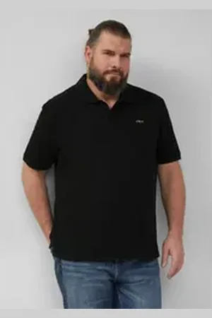 QS by s.Oliver Kurzarmshirt Poloshirt mit Logo-Stickerei Logo schwarz 3XL