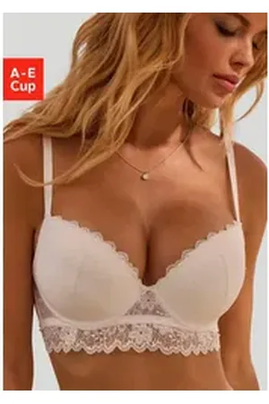 vivance collection Push-up-BH aus Jacquardspitze in leichter Longform, sexy Dessous beige 80