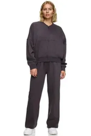 Worldclassca Jogginganzug Oversize Jogginganzug Wide Leg Jogger Bomber Trainingsuit grau S/M