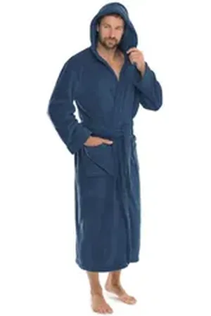 Celinatex Bademantel Saunamantel Fleece Kapuze für Sie&Ihn Florida L blau, Polyester blau L