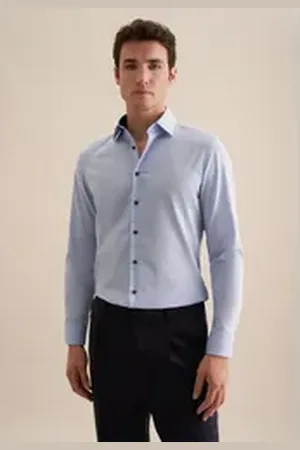 Seidensticker Businesshemd Schwarze Rose Uni blau XL (44)