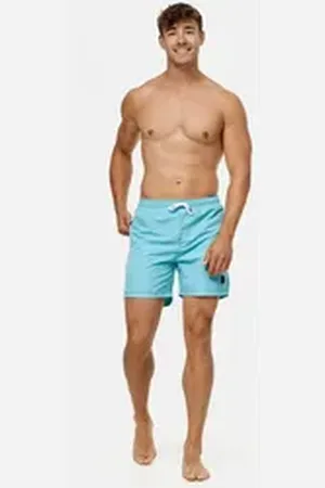 INDICODE Badeshorts Ferguson mit elastischem Bund und Kordelzug blau L