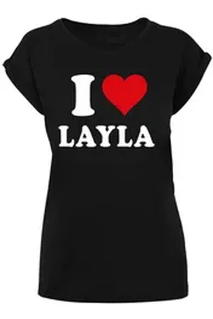 Merchcode T-Shirt Damen Ladies I Love Layla X T-Shirt (1-tlg) schwarz XL