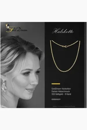 GoldDream Goldkette Damen Colliers Halskette 50cm (Colliers, Collier), Damen Colliers Halskette 50cm, 333 Gelbgold - 8 Karat, Farbe: goldfarb gelb|goldfarben