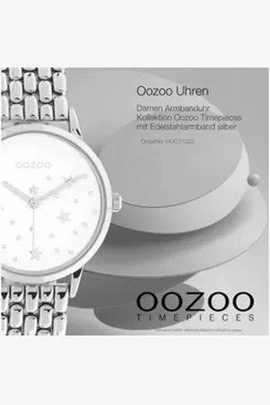Oozoo Quarzuhr Damen Armbanduhr Timepieces, (Analoguhr), Damenuhr rund, mittel (ca. 34mm) Edelstahlarmband, Elegant-Style silberfarben
