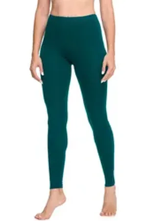 Ladeheid Leggings Damen Lange Hosen aus Baumwolle LA40-133 (1-tlg) bequem, elastischer Bund grün 3XL