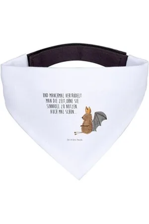 Mr. & Mrs. Panda Hundefliege Fledermaus Sitzen - Weiß - Geschenk, Tiere, Hunde, lustige Sprüche, H, Polyester, Kuschelig weich weiß S | 22.5 cm x 10.5 cm