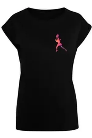 Merchcode T-Shirt Damen Ladies Tennis Woman Silhouette - T-Shirt (1-tlg) schwarz 5XL
