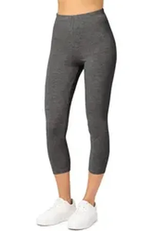 Merry Style Leggings Caprihose Damen 3/4 Hose MS10-199 (1-tlg) aus Baumwolle grau XL