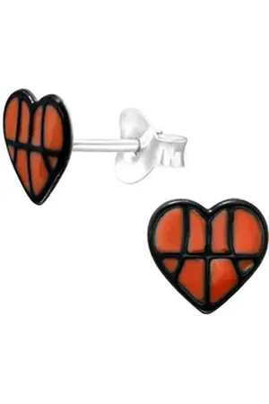 Monkimau Ohrring-Set Basketball-Herz Kinder Ohrringe 925 Silber Geschenk, Hypoallergen