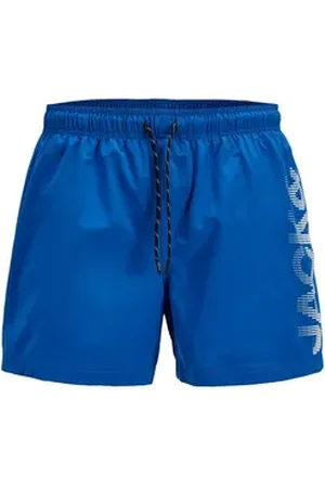 JACK & JONES Badeshorts JPSTMAUI JJSWIM SPLICE Logo AKM SN mit seitlichem Logo blau 2XL