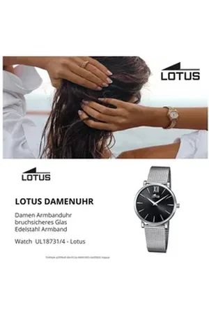 Lotus Quarzuhr Edelstahl Damen Uhr 18731/4, (Analoguhr), Damenuhr mit Edelstahlarmband, rundes Gehäuse, mittel (ca. 33mm), Eleg silberfarben