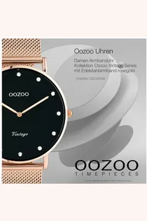 Oozoo Quarzuhr Unisex Armbanduhr roségold Analog, (Analoguhr), Damen, Herrenuhr rund, groß (ca. 40mm) Edelstahlarmband, Elegant-Style rosa