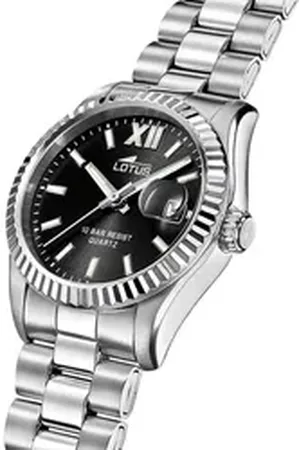 Lotus Chronograph Damenuhr Edelstahl silber , (Chronograph), Damen Armbanduhr rund, mittel (ca. 32,5mm), Edelstahl silberfarben