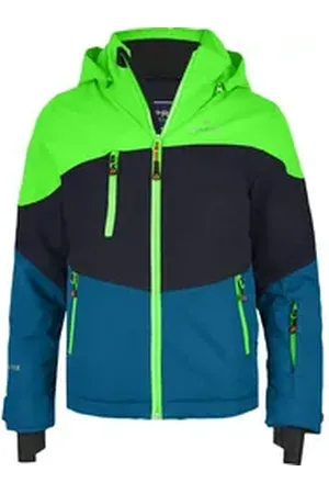 Bergson Skijacke VOLKER neo Kinder Skijacke, die perfekte Skijacke für junge Abenteurer, Normalgr blau|bunt 140