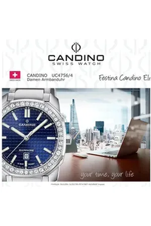Candino Quarzuhr Damenuhr Edelstahl silber , (Analoguhr), Damen Armbanduhr rund, Edelstahlarmband silber, Elegant silberfarben