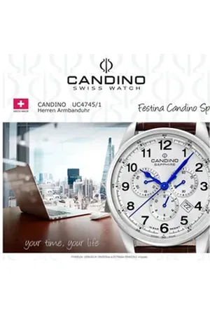 Candino Quarzuhr Herrenuhr Leder braun , (Analoguhr), Herren Armbanduhr rund, Lederarmband braun, Sport braun