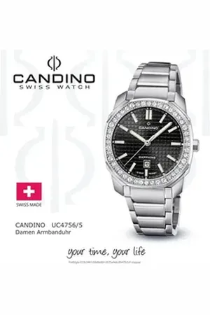 Candino Quarzuhr Damenuhr Edelstahl silber , (Analoguhr), Damen Armbanduhr rund, Edelstahlarmband silber, Elegant silberfarben